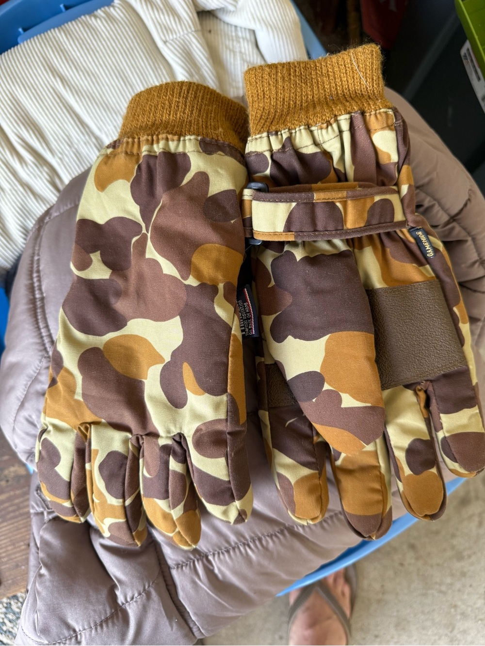 3M Thinsulate Men's Camouflage Insulated Gloves - Brown & Tan
